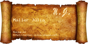 Maller Júlia névjegykártya